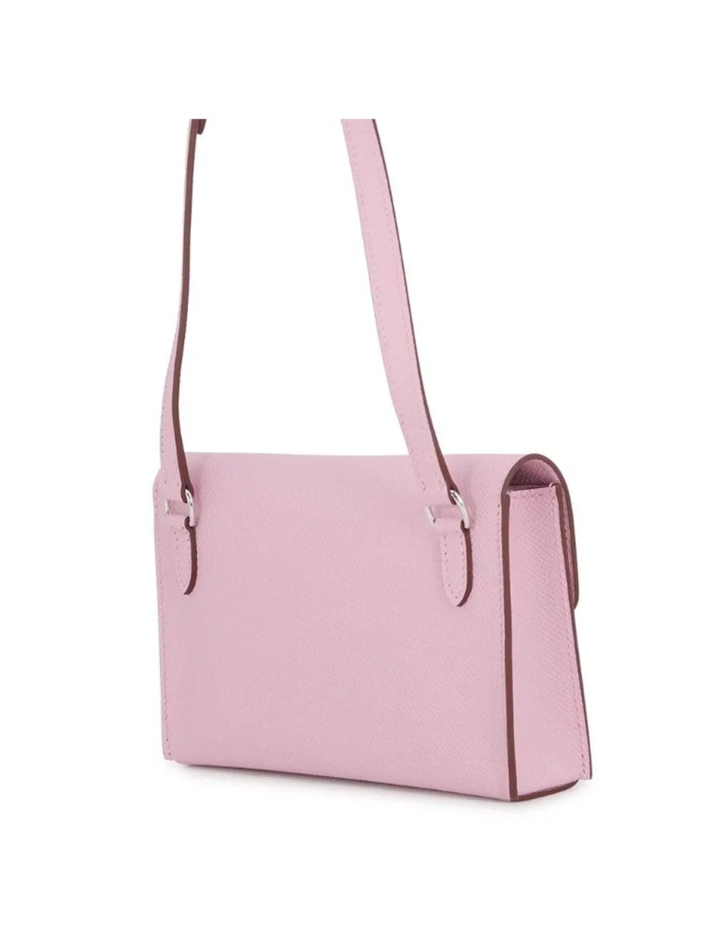 Hermes Shoulder Wallet Nap Tougo Mauve Sylvestre Silver Epsom